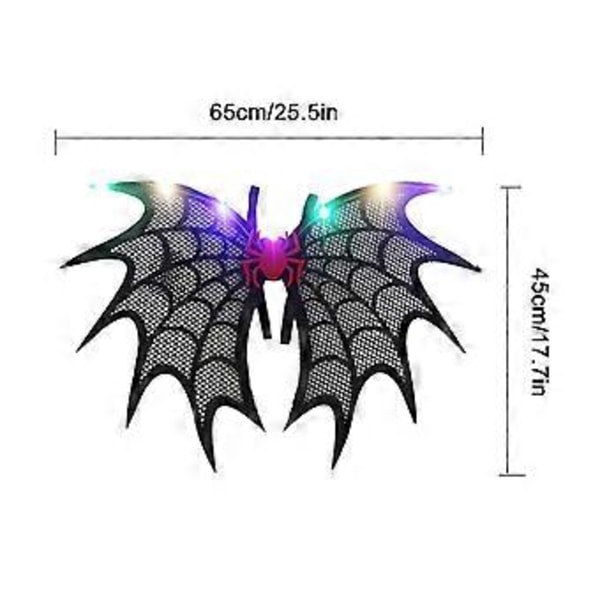 Bedste Tilbud - Halloween Sort Flagermusvinger Kostume Lys Halloween Kostume Tilbehør Kostume og Festdekoration (Rød)