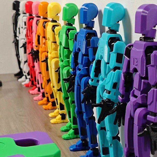 2 st Animefigurer - Artikulerad mobil robot med 3D-tryckt docka - PVC-modell - Animefigurer Skrivbordsdekoration för spelälskare Blå