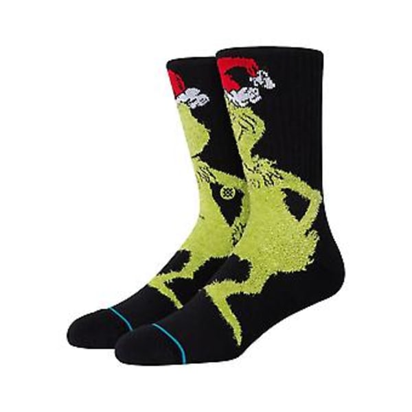 Unisex Julgrinch Roliga Strumpor Julfestival Roliga Mellanlånga Strumpor (A)