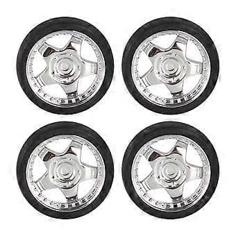 4 st Ersättningsdäck för RC-bil, 31 mm diameter fälgar och däckset, (Argent)