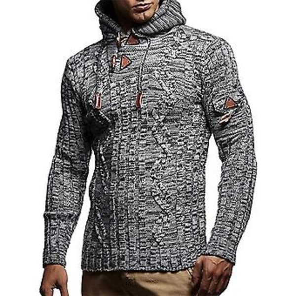 Huvtröja med luva, långärmad, akrylfiber, bekväm stretch, vintertröja för skridskoåkning (XL Grå)