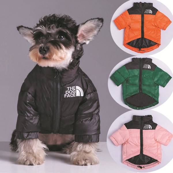 Nytt The Dogs Face Pufferrock Tjock Varma utomhuskläder för husdjur Vinter Vindtät modedräkt för husdjur för liten medelstor hund Pink 3XL