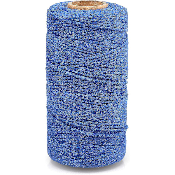 3 mm Makramé-snöre Kompatibla Hantverk 100 m Beige Bomull Makramé Hantverkssnöre Rep Kompatibel Vägg Hängande Växt Hängare Stickning.2MMx100M.Blå