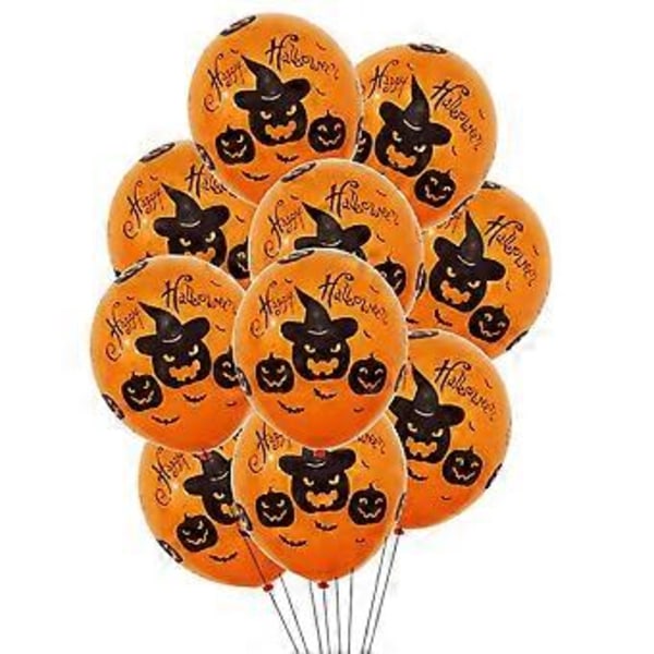 Happy Halloween Bat Eyeball Skull Print Balloner Sæt Fest Dekorationer (Græskarhoved)