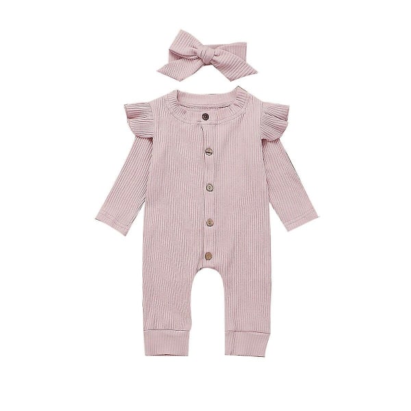 Baby Spring Autumn Clothing - Newborn Baby / Ribbed Clothes Beige 18M
