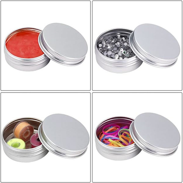 30 st 30 ml aluminium burk med lock kosmetiska burkar runda behållare S