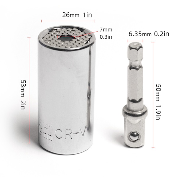 Universal Torque Wrench Head Set Socket Sleeve 7-19mm Power Drill Ratchet Bushing Spanner Key Magic Portable Multi Hand Tools