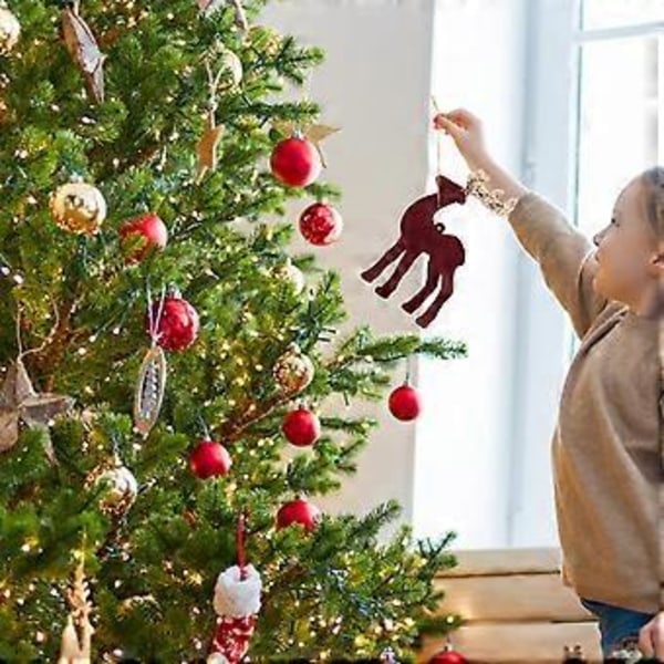 Julren Figur, Flockad Älgstaty, Livslik Plyschhjort, Hängande Dekoration, Julbordspynt för Vintersemester