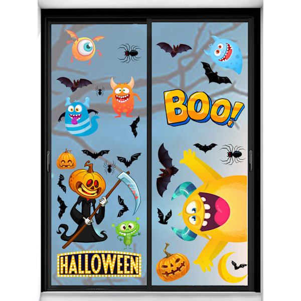 Sööt ja kepu Halloween-hirviöseinätarra Suuret silmät Piirretty hirviö