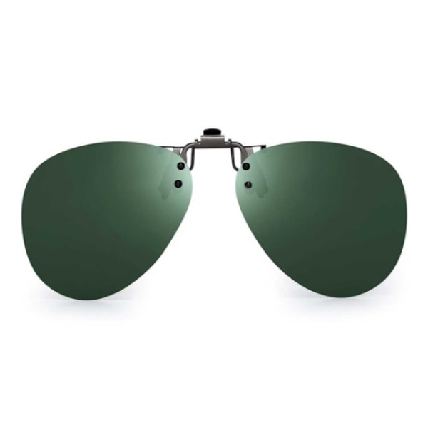 Gröna Clip-on Aviator solglasögon pilotglasögon