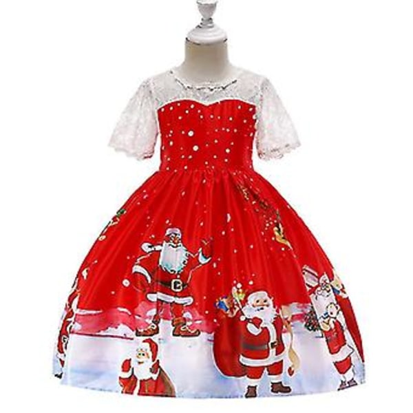 Julekjole for jenter, Santa Swing Tutu-kjole, juleselskap, ballkjole, prinsessekjole (10-11 år, rød C)