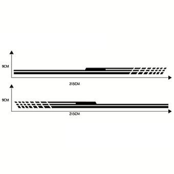 2 stk Bilsticker Dekorative PVC Gitter Autokarosseri Sideskørt Dør Dekoration Dekal DIY Styling Tilbehør til Sportsracerbil Gul Style Z