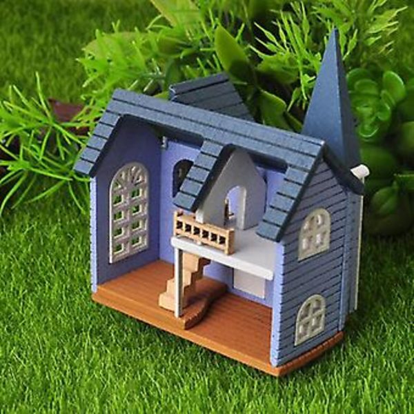 1/12 DIY Mini Trähusdockor Miniatyrhus Hantverk Byggmontering Leksaker