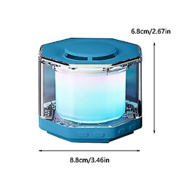 Ulkoilmakäyttöön sopiva pieni subwoofer, värillinen valo, kristallilasi, langaton Bluetooth-kaiutin BU
