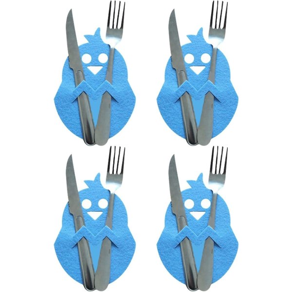Easter Cutlery Holder - Easter Cutlery Holders Pouch | Chick Shape Silverware Tableware Pouch Napkin Holders Forks Bag Set For Easter Dining Table Bir