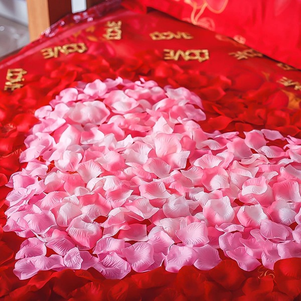 4000 stk kunstige silke hvite roseblader for bryllup, Valentinsdag