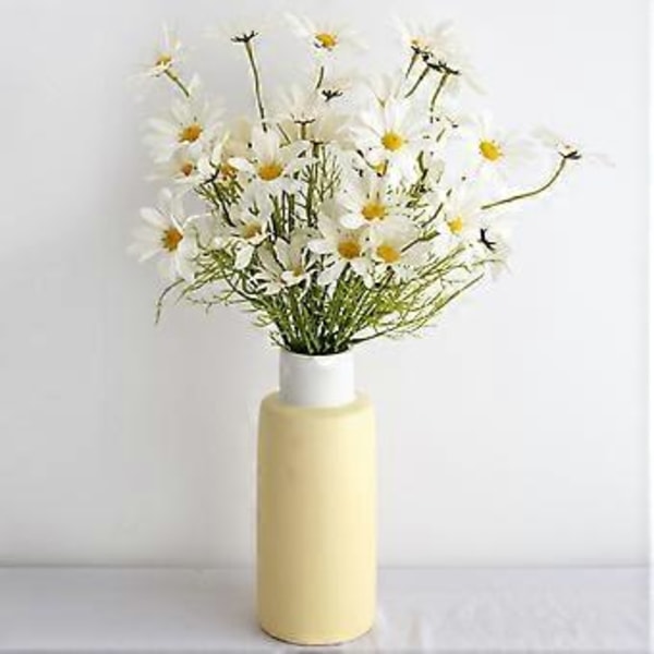 Konstgjord prästkrage i siden, plast, mjuk, lätt att rengöra, attraktiv, dekorativ, falska vildblommor för vardagsrum, köksdekoration