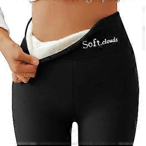 Vintervarme Leggings til Kvinder - Fleeceforet, Tyk, Termisk, Slank (XL sort)