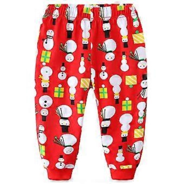 Julpyjamas för barn, pojkar och flickor, pyjamas, pyjamasset, småbarn, långärmad topp, byxor, nattkläder, jultema, loungewear (7-8 år D)