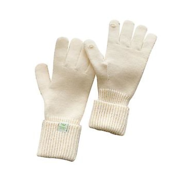 Vinterhansker for berøringsskjerm Strikkhansker Elastiske mansjetthansker for menn og kvinner (Beige)