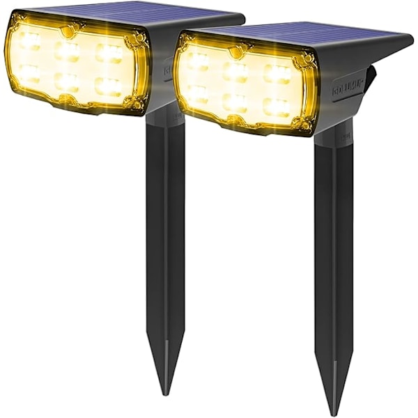 50 LED - 2 stk. Utendørs Solcellelys, IP67 Vanntett Solcellelampe