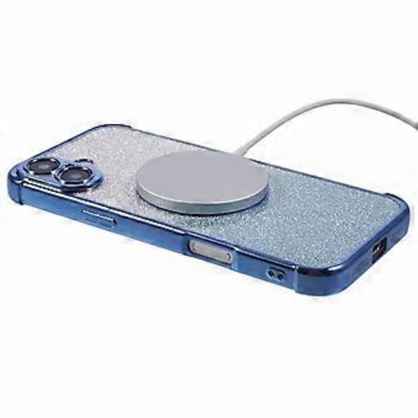 Til iPhone 16 Cover Kompatibel med MagSafe Elektroplettering TPU Gradient Glitter Telefon Cover (Style C)