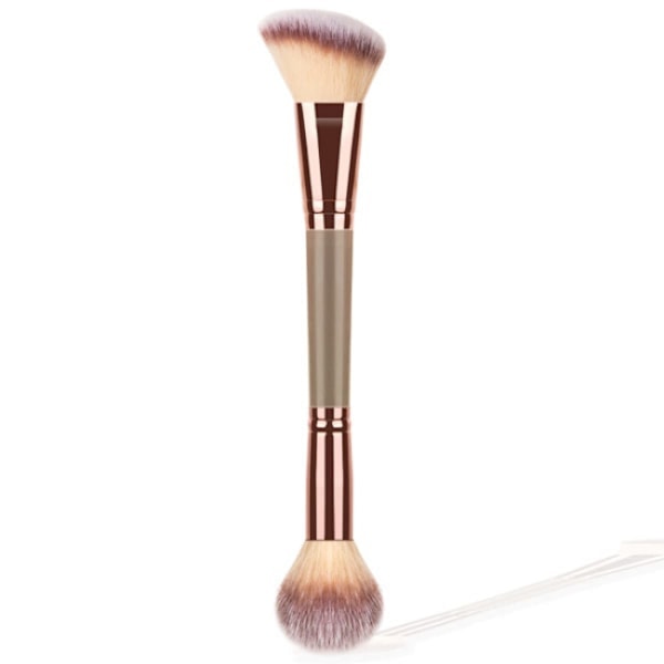 Foundation brush, double-end brush to blend liquid powder, concea