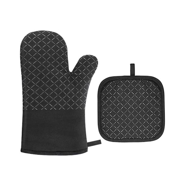 4PCS Ovnshansker og Grytekluter, Varmebestandige Bomullsovnshansker