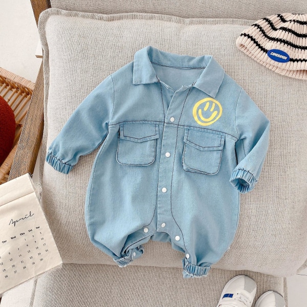 Baby Romper 0-2 Year Old Baby Clothes Autumn Baby Jumpsuit Denim Bodysuits Newborn Baby Romper Clothes Baby Girl Clothes