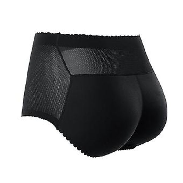 Sømløse Hip Paddede Trusser Åndbare Ass Lifter Paddede Trusser Hip Enhancer Til Kvinder Nye (S Sort Mellemhøj Talje)