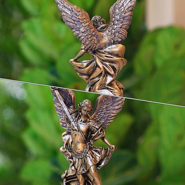 Statue Michael Ærkeenglen St Skulptur Figurer Religiøs Kat