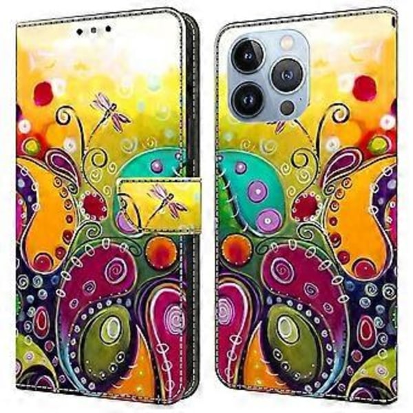 För iPhone 16 Pro Max Skal PU Läder Plånboksfodral med Ställfunktion (Stil J)