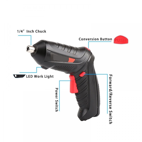 3.6v Mini Elektrisk Skruvmejsel Set Laddningsbar Litiumbatteri Usb Cordle