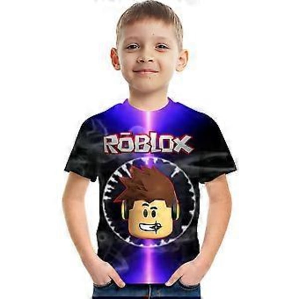 Roblox Tryckta T-shirts med Korta Ärmar för Barn 5-9 År (8-9 År B)