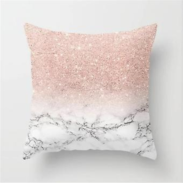 Geometrisk Rosenguld Pudebetræk Soveværelse Pudebetræk Seng Sofa Hjemmeindretning (Pink T)