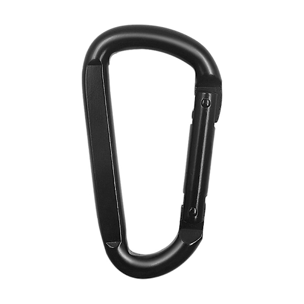 Black stainless steel carabiner with spring diameter 8mm - Length 8 cm - P