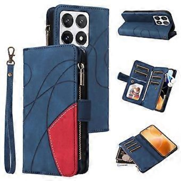 KT Multi-Function Series-5 Til Xiaomi 14T Pro Etui Lynlås Pung Læder Telefon Cover Stativ (Style E)