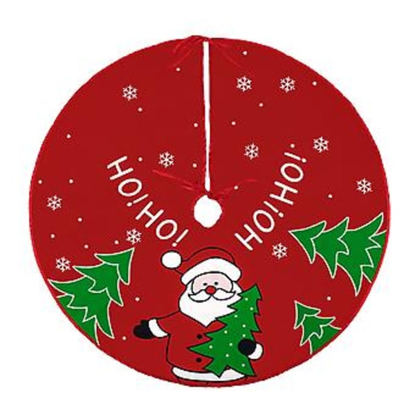 2022 24 Tommer Juletræsskørt Måtte Med Julemønster Trykte Ornamenter Til Julefest Nytår Juledekorationer (A)