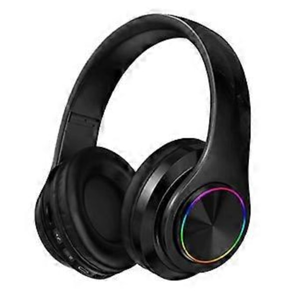 Trådløse hodetelefoner Bluetooth Over Ear med mikrofon Multi-farge valgfritt (Svart)