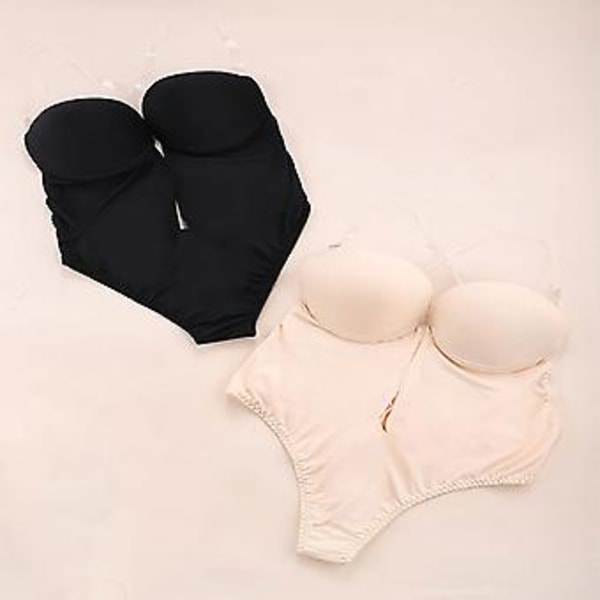 Sømløs Undertrøje til Kvinder Sexy Lingeri Usynlig BH Slankende Body Bras (S Sort)