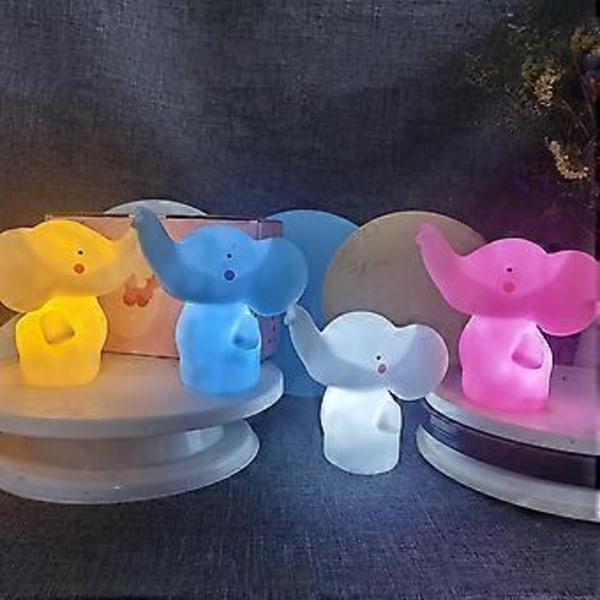 LED natlampe baby elefant form, børns sengelampe