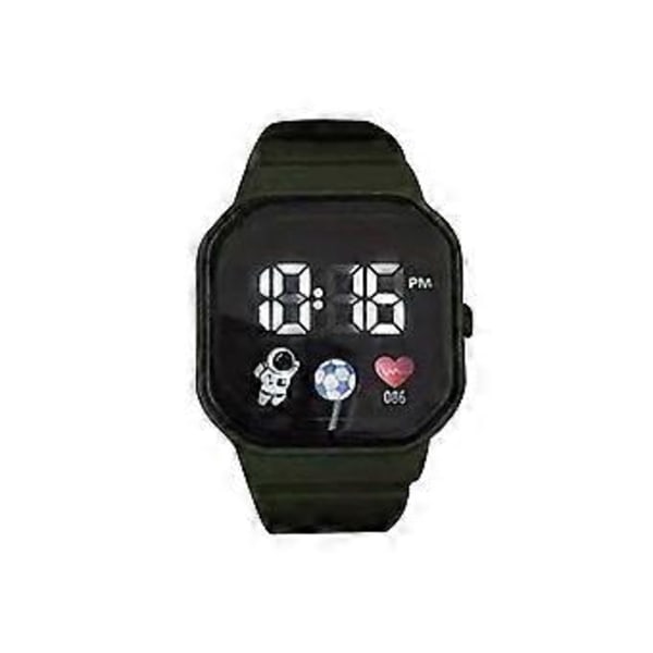 LED Digital Screen Sport Wrist Watch-For Men Women Unisex Boys Girls Kids Gifts(Bdeep green )