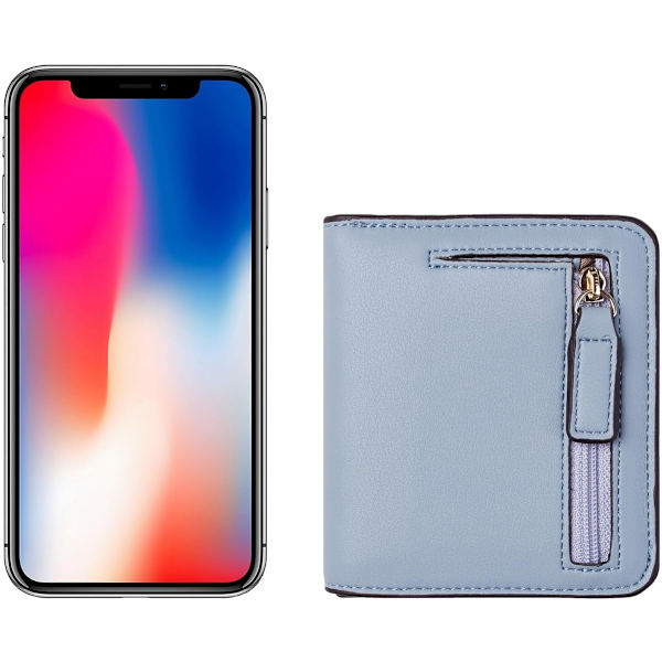 Plånbok Dam Rfid Blockering Liten Kompakt Bifold Lyx Läder Fickplånbok Dam Mini Handväska med ID-fönster