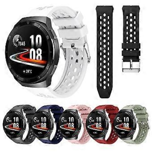 22MM Blød Silikone Urrem Udskiftning til Huawei Watch GT 2e - Sort (Sort)