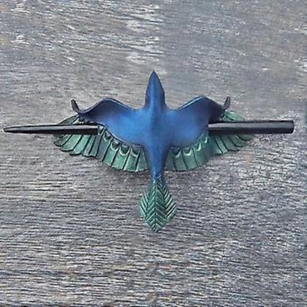 Halloween Punk Skull Hårklipp Halloween Hårklipp Skadede Butterfly Hode Hårklipp Hodeplagg Retro Plast Harpiks Raven Wing Hårtilbehør (A02)