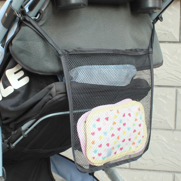Svart Baby Barnvagn Mesh Väska Barnvagn Vattenflaska Kläder Förvaring