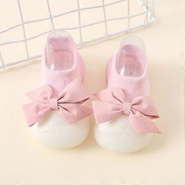 Babysockskor Spädbarn Söta Tecknade Barn Pojkskor Mjuk Gummisula Barn Golvskor Sneaker BeBe Tossor Småbarn Flickor Första Steg (C-Rosa 12-18 månader)