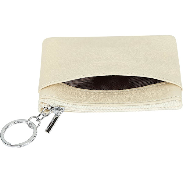 Naisten aito nahkainen kolikkopussi Mini Pouch Change Wallet avaimenperällä