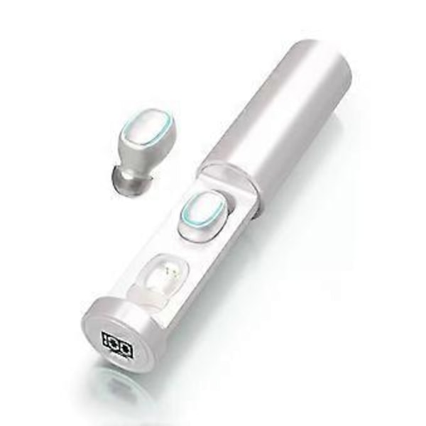 Bluetooth-kuulokkeet, Bluetooth-kuulokkeet, kaksoiskuulokkeet, nappikuulokkeet, mini-kosketusohjaus taskulampulla (valkoinen)