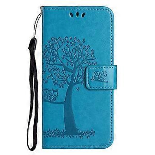 Til Motorola Moto G35 5G Etui PU Læder Ugle Træ Præget Pung Telefon Cover (Style E)